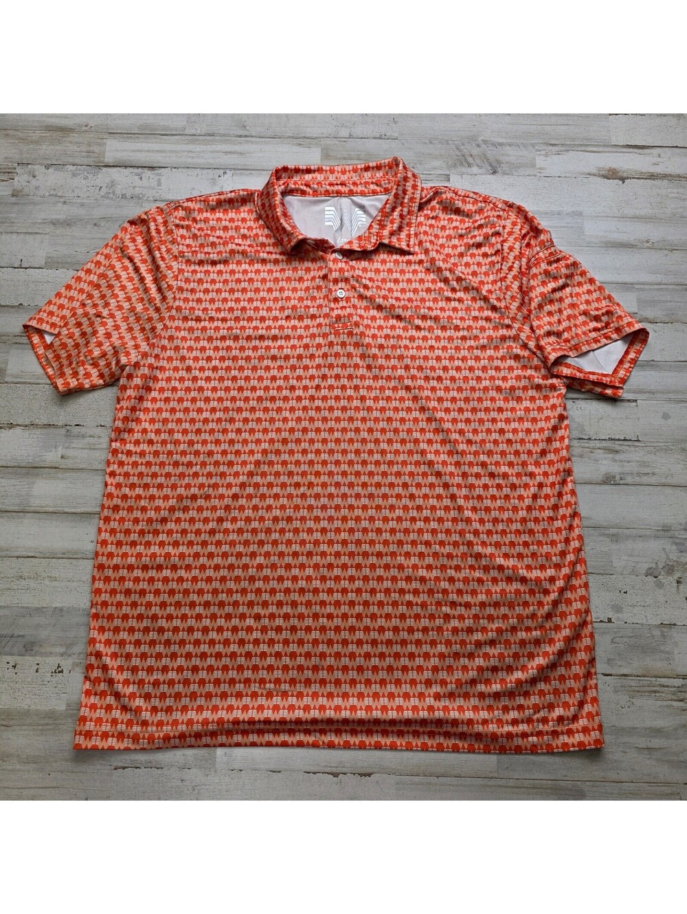 Whataburger All Over Print Polo Shirt Large Orange Golf Employee Fan Texas